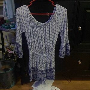 Blue bell sleeved shorts romper, size small